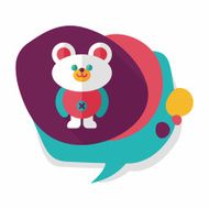 teddy bear flat icon with long shadow N20