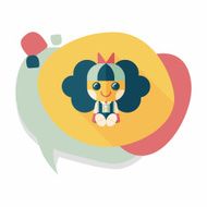 girl doll toy flat icon with long shadow eps 10 N26