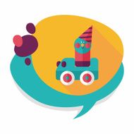 toy car flat icon with long shadow N23