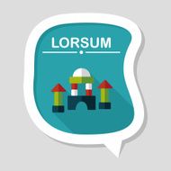 brick house flat icon with long shadow N29