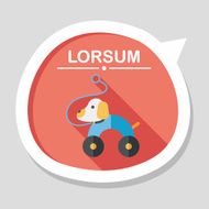 toy dog flat icon with long shadow eps 10 N5