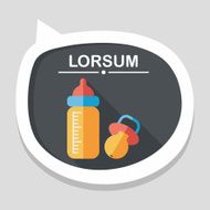 Baby bottle flat icon with long shadow EPS 10 N16