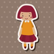 family girl character flat icon elements background eps10 N7