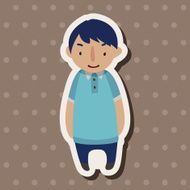 family boy character flat icon elements background eps10 N11