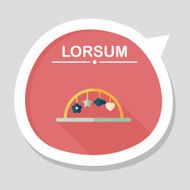 Baby crib hanging toy flat icon with long shadow eps10 N13