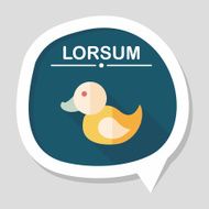 Duck toy flat icon with long shadow eps 10 N15