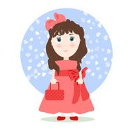 smart girl in a pink dress