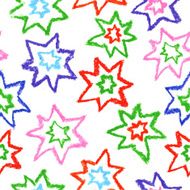 Child&#039;s drawing of multicolor stars