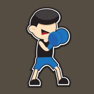blue boxing cartoon