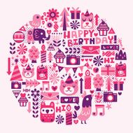 birthday party symbols circle