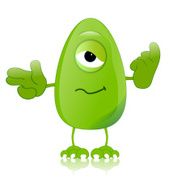green monster character expressions funny