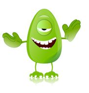 green monster character expressions funny N3