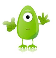 green monster character expressions funny N4