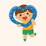 little kid with heart theme elements N74