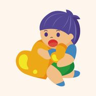 little kid with heart theme elements N76