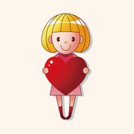 little kid with heart theme elements N78