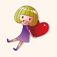 little kid with heart theme elements N79
