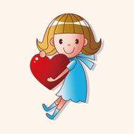 little kid with heart theme elements N80