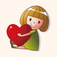 little kid with heart theme elements N81