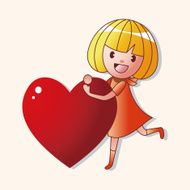 little kid with heart theme elements N82