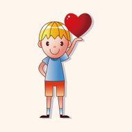 little kid with heart theme elements N83