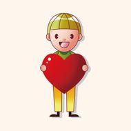 little kid with heart theme elements N84