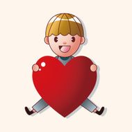 little kid with heart theme elements N85