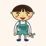family boy character flat icon elements background eps10 N12