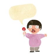 cartoon fat child with speech bubble N2