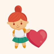 little kid with heart theme elements N87