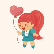 little kid with heart theme elements N89