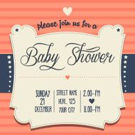 baby shower invitation in retro style N2