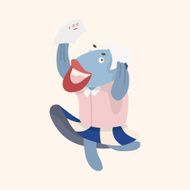 animal going to school cartoon theme elements N35