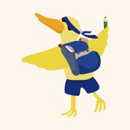 animal going to school cartoon theme elements N37
