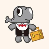 animal elephant worker cartoon theme elements N10