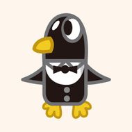 animal penguin worker cartoon theme elements N3