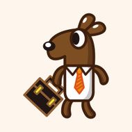 animal kangaroo worker cartoon theme elements N4