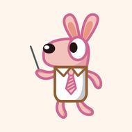 animal rabbit worker cartoon theme elements N18