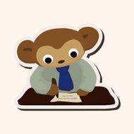 animal monkey worker cartoon theme elements N15