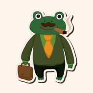 animal frog worker cartoon theme elements N7