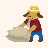 animal dog worker cartoon theme elements N22
