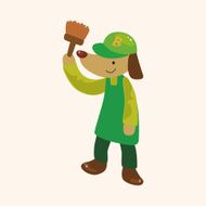 animal dog worker cartoon theme elements N23