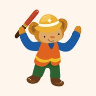 animal monkey worker cartoon theme elements N16