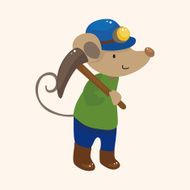 animal mouse worker cartoon theme elements N5