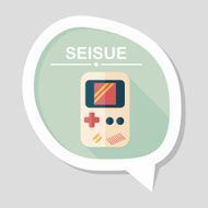 Handheld game flat icon with long shadow eps 10 N8