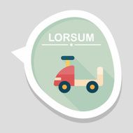 toy car flat icon with long shadow eps10 N23