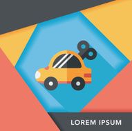 toy car flat icon with long shadow eps10 N25