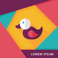 Duck toy flat icon with long shadow eps 10 N17