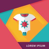 baby onesie flat icon with long shadow eps10 N15