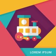 Train toy flat icon with long shadow EPS 10 N22